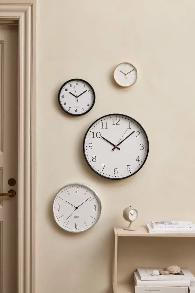 Vægur ELVART Ø23cm sort/hvid