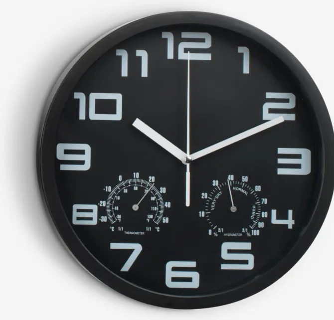 Vægur SEJER Ø25cm sort