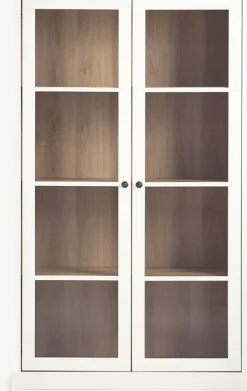 Vitrine KIRKEBY 2 låger hvid/egefarve