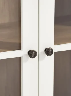 Vitrine KIRKEBY 2 låger hvid/egefarve