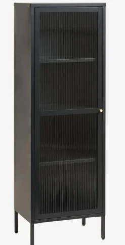 Vitrineskab HOPTRUP 1 låge sort stål