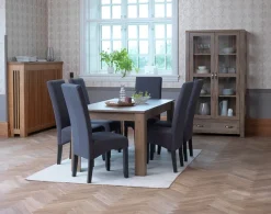 Vitrineskab JUNGEN 2 låger 1 skuffe vild eg farve