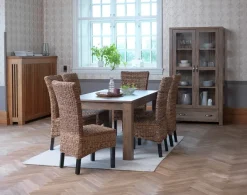 Vitrineskab JUNGEN 2 låger 1 skuffe vild eg farve