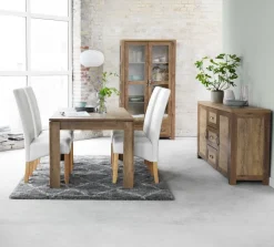 Vitrineskab JUNGEN 2 låger 1 skuffe vild eg farve