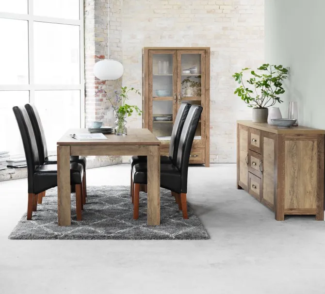 Vitrineskab JUNGEN 2 låger 1 skuffe vild eg farve