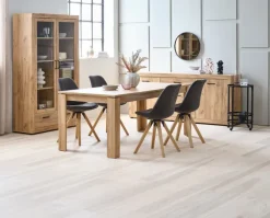 Vitrineskab LINTRUP 2 låger egefarve