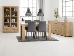 Vitrineskab LINTRUP 2 låger egefarve