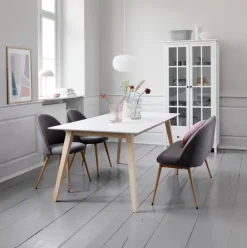 Vitrineskab NORDBY 2 låger 1 skuffe hvid