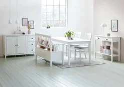 Vitrineskab NORDBY 2 låger 1 skuffe hvid