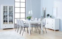 Vitrineskab NORDBY 2 låger 1 skuffe hvid