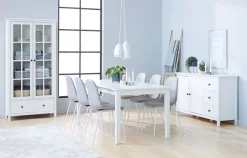 Vitrineskab NORDBY 2 låger 1 skuffe hvid