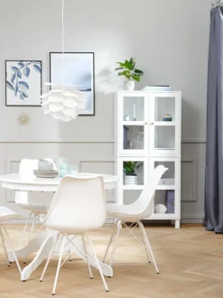 Vitrineskab SKALS glaslåger hvid