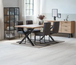 Vitrineskab TRAPPEDAL eg/sort