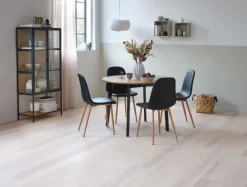 Vitrineskab TRAPPEDAL eg/sort