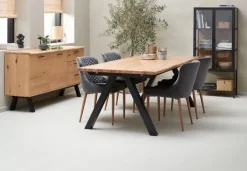 Vitrineskab TRAPPEDAL eg/sort