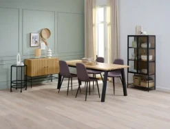 Vitrineskab TRAPPEDAL eg/sort