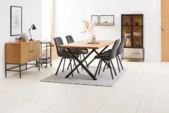 Vitrineskab TRAPPEDAL eg/sort