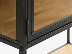 Vitrineskab TRAPPEDAL eg/sort