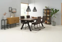 Vitrineskab TRAPPEDAL eg/sort