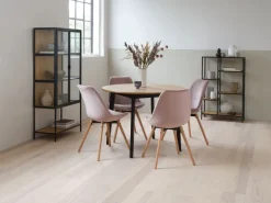 Vitrineskab TRAPPEDAL eg/sort