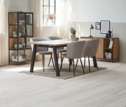 Vitrineskab TRAPPEDAL eg/sort