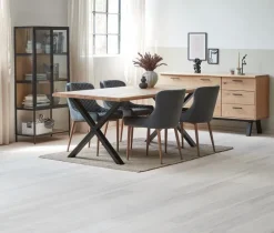 Vitrineskab TRAPPEDAL eg/sort